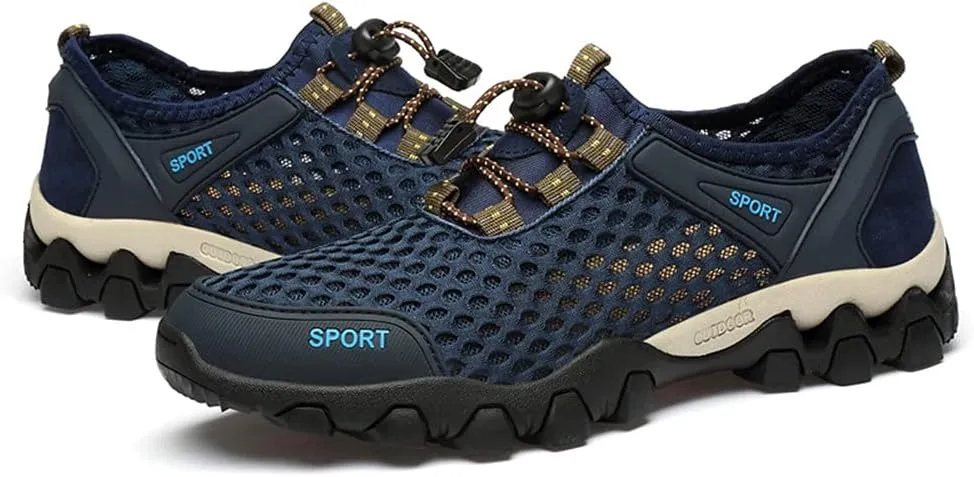 LEADER SHOW Men's Quick Dry Hiking Shoes Barefoot Mesh Lightweight Outdoor Training Water Walking Shoes