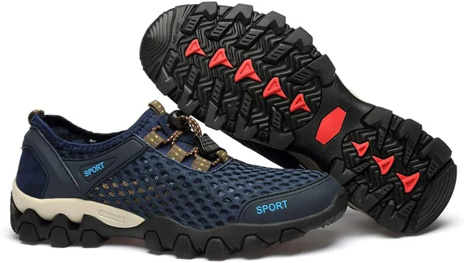 LEADER SHOW Men's Quick Dry Hiking Shoes Barefoot Mesh Lightweight Outdoor Training Water Walking Shoes