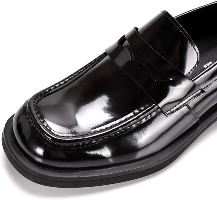 Leather Casual Sneakers for Mens Formal Slip On Penny Loafer Shoes Summer Breathable Driving Shoes