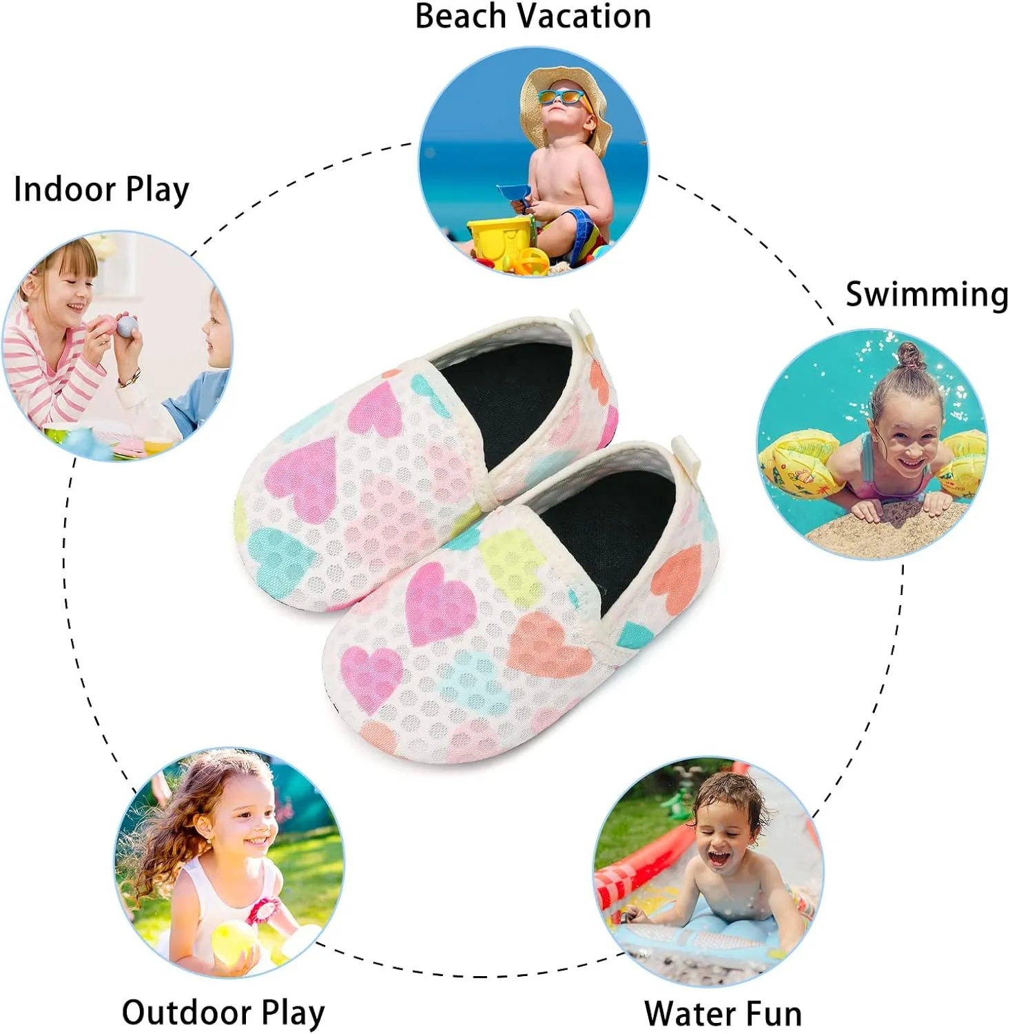 Lefflow Toddler Water Shoes Kids Quick Dry Beach Swim Socks Shoes Baby Non Slip House Slippers