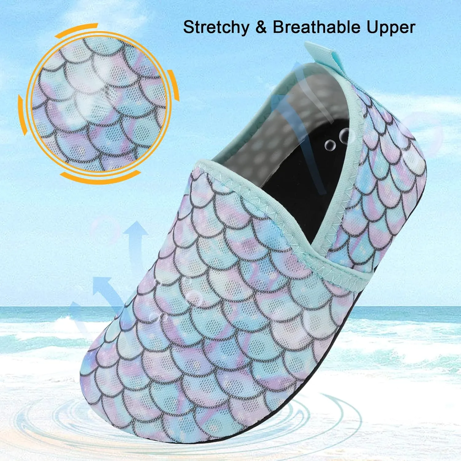 Lefflow Toddler Water Shoes Kids Quick Dry Beach Swim Socks Shoes Baby Non Slip House Slippers