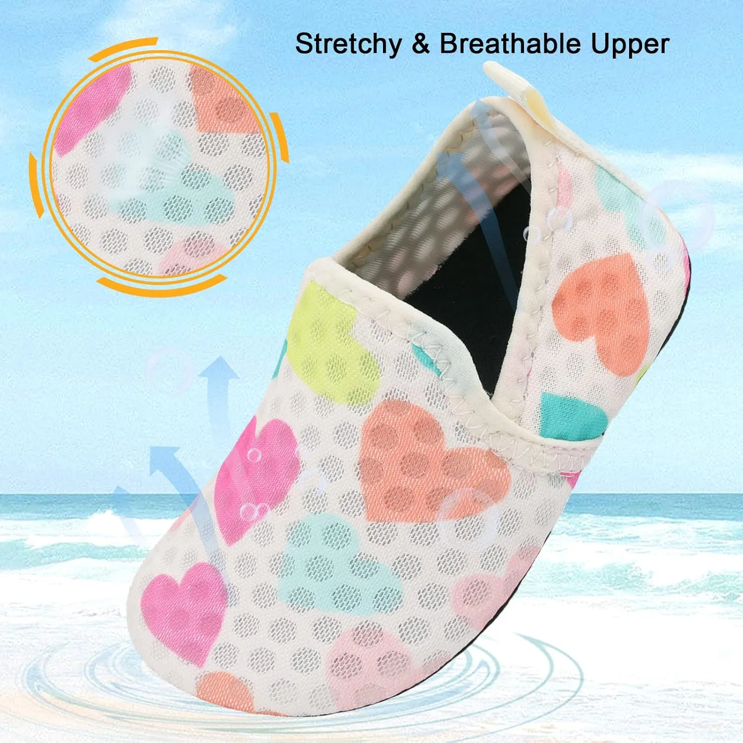 Lefflow Toddler Water Shoes Kids Quick Dry Beach Swim Socks Shoes Baby Non Slip House Slippers