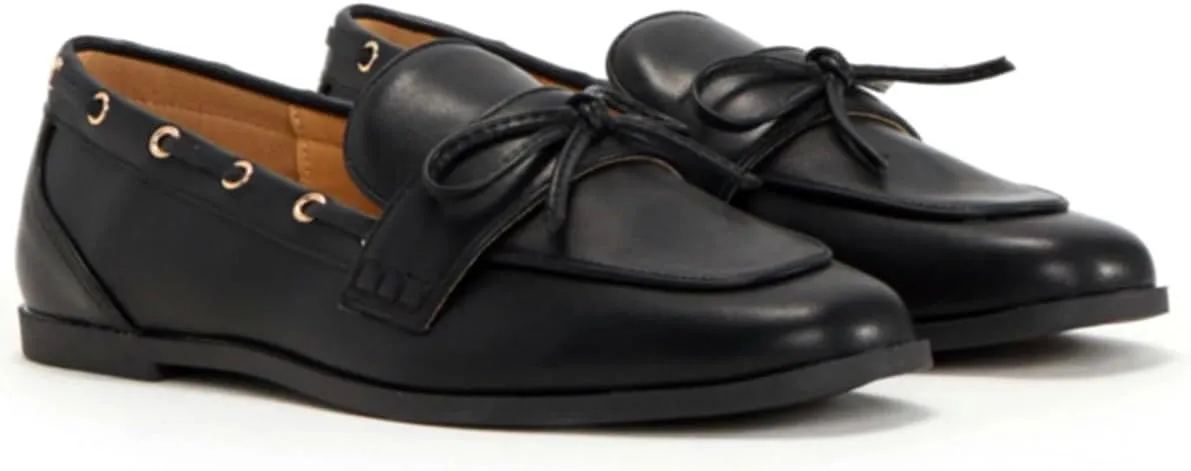 LEHOOR Women Square Closed Toe Flats Bow Slip On Flat Penny Loafer Matte Knotted Flat Shoes Comfort Two-Tone Oxford Loafers Office Ladies Work Daily Bass Coach Loafers Driver Club Spring 4-11 M US