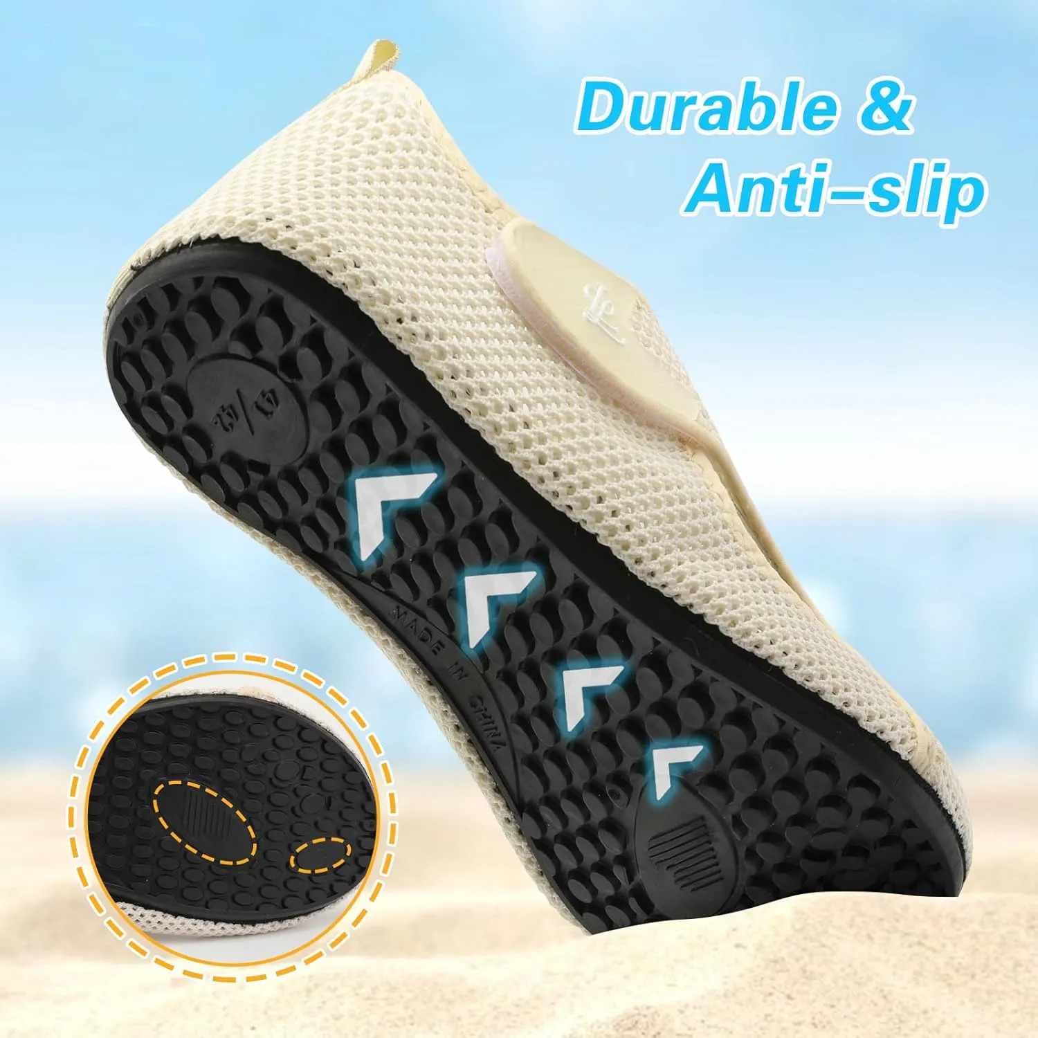 LeIsfIt Water Shoes for Women Men Wide Swim Beach Barefoot Shoes Quick Dry Aqua Socks for Pool Diving Boating River Yoga Lake Surf