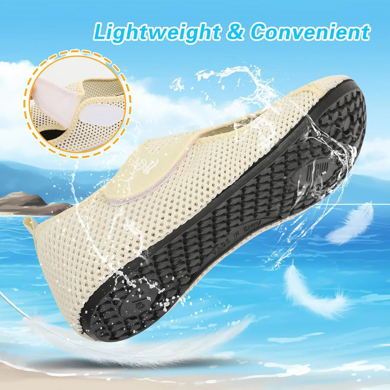 LeIsfIt Water Shoes for Women Men Wide Swim Beach Barefoot Shoes Quick Dry Aqua Socks for Pool Diving Boating River Yoga Lake Surf