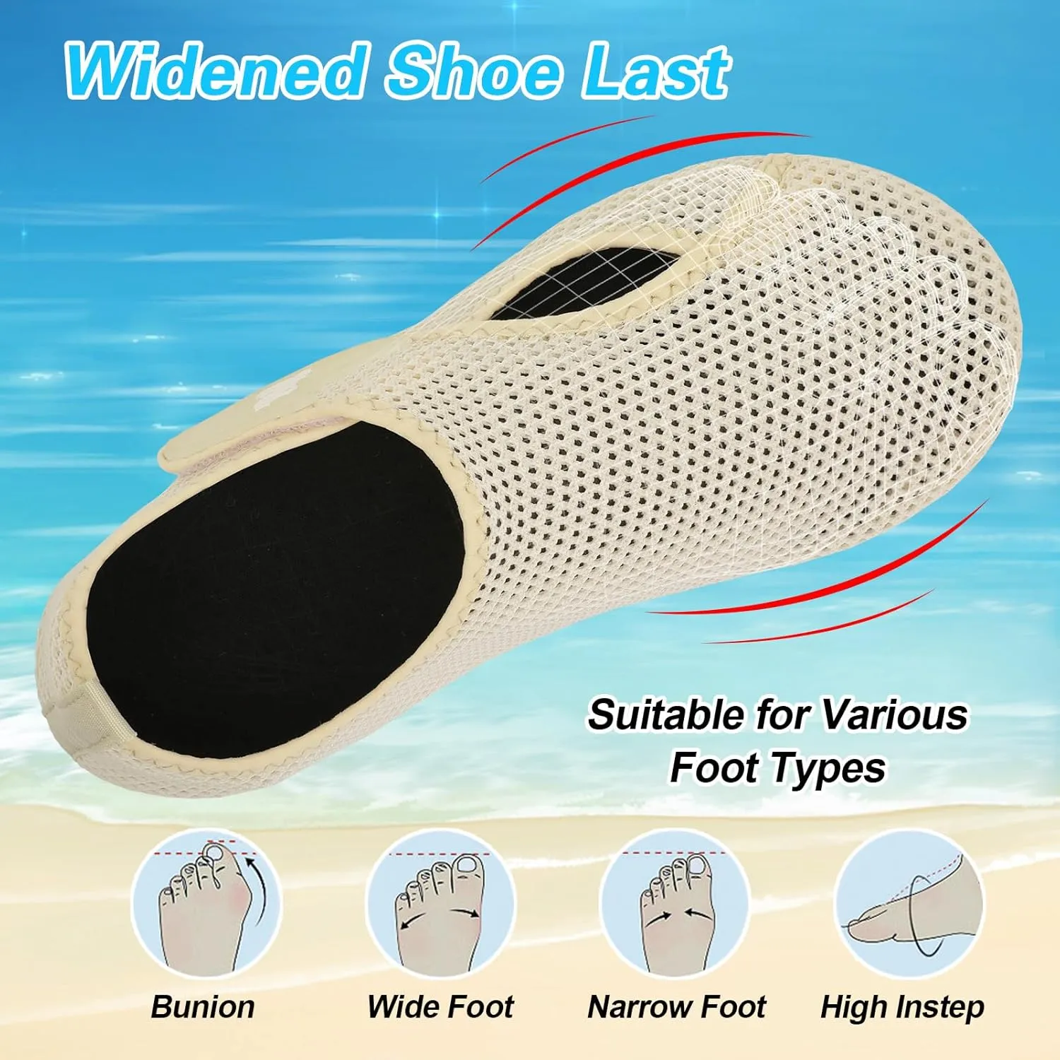 LeIsfIt Water Shoes for Women Men Wide Swim Beach Barefoot Shoes Quick Dry Aqua Socks for Pool Diving Boating River Yoga Lake Surf