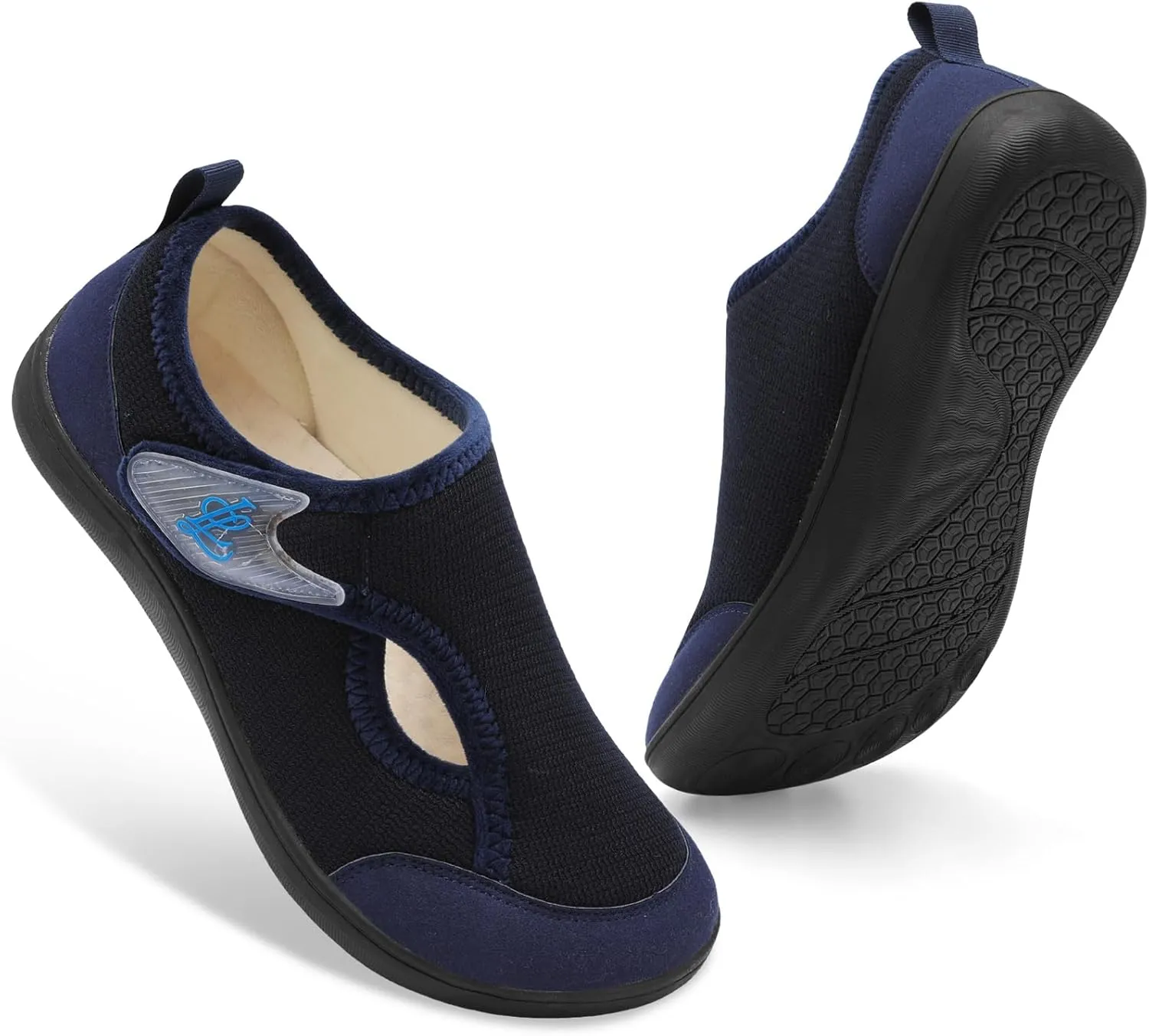 LeIsfIt Womens Slippers Wide Diabetic Shoes Adjustable Arthritis Edema House Shoes Indoor Outdoor Slippers