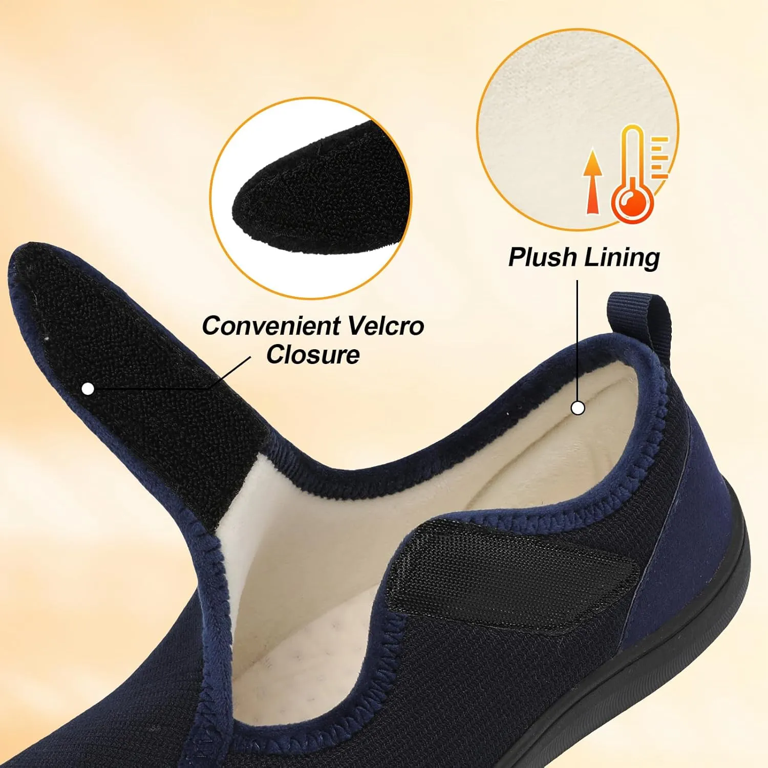 LeIsfIt Womens Slippers Wide Diabetic Shoes Adjustable Arthritis Edema House Shoes Indoor Outdoor Slippers