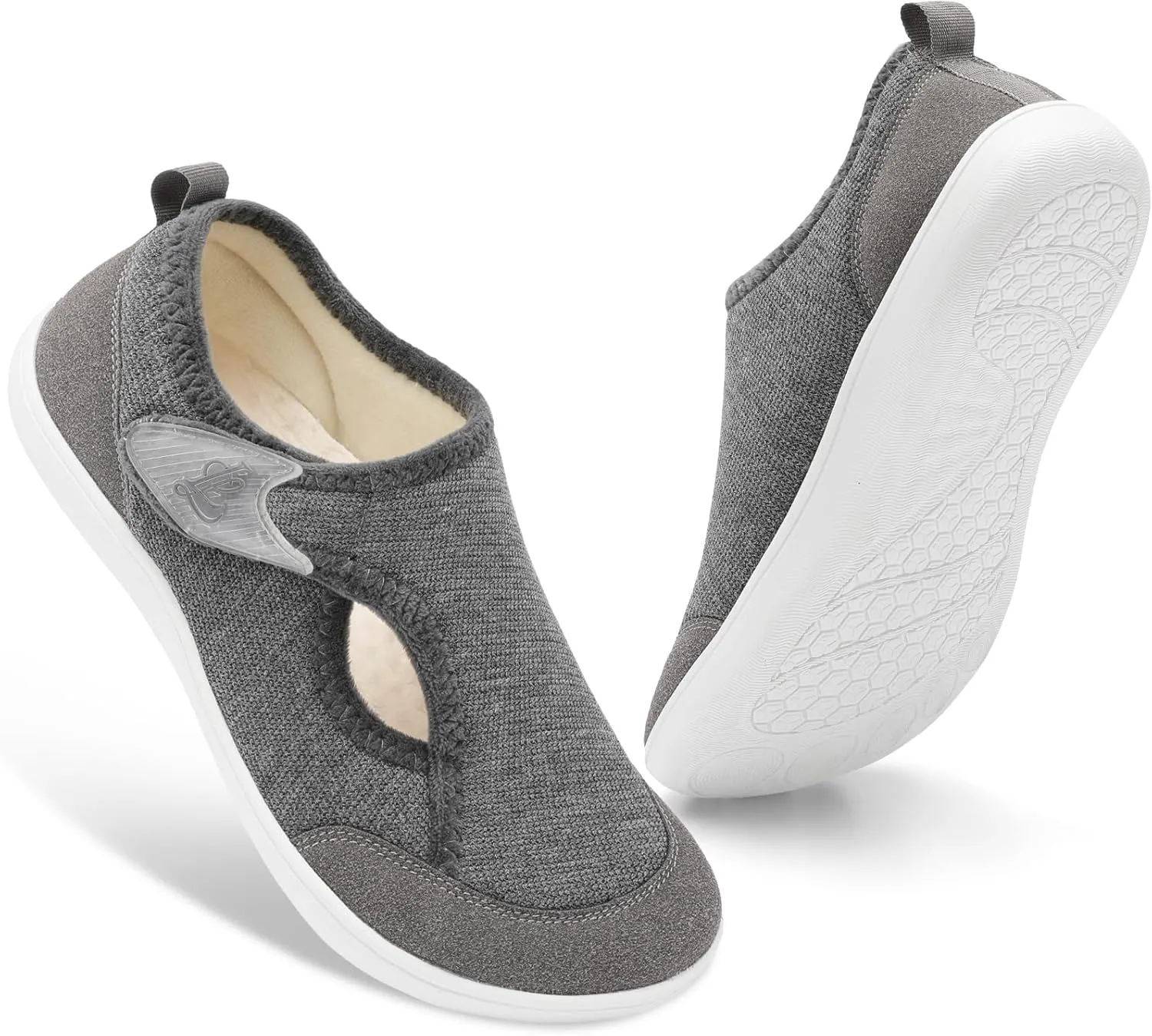 LeIsfIt Womens Slippers Wide Diabetic Shoes Adjustable Arthritis Edema House Shoes Indoor Outdoor Slippers