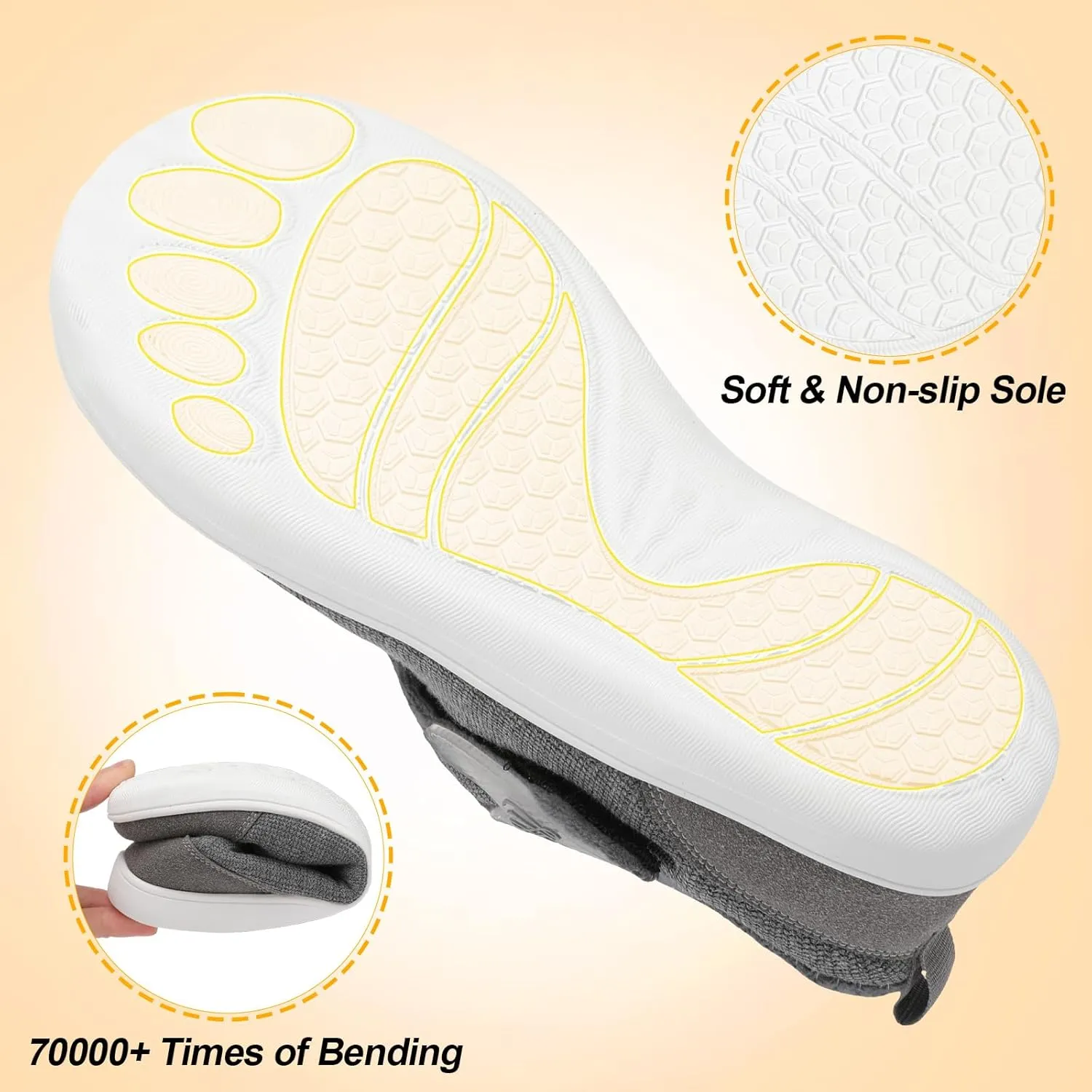 LeIsfIt Womens Slippers Wide Diabetic Shoes Adjustable Arthritis Edema House Shoes Indoor Outdoor Slippers
