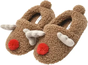 LIFKOME Indoor Warm Shoes Winter Slipper Women Warm Slippers Christmas Plush for Home
