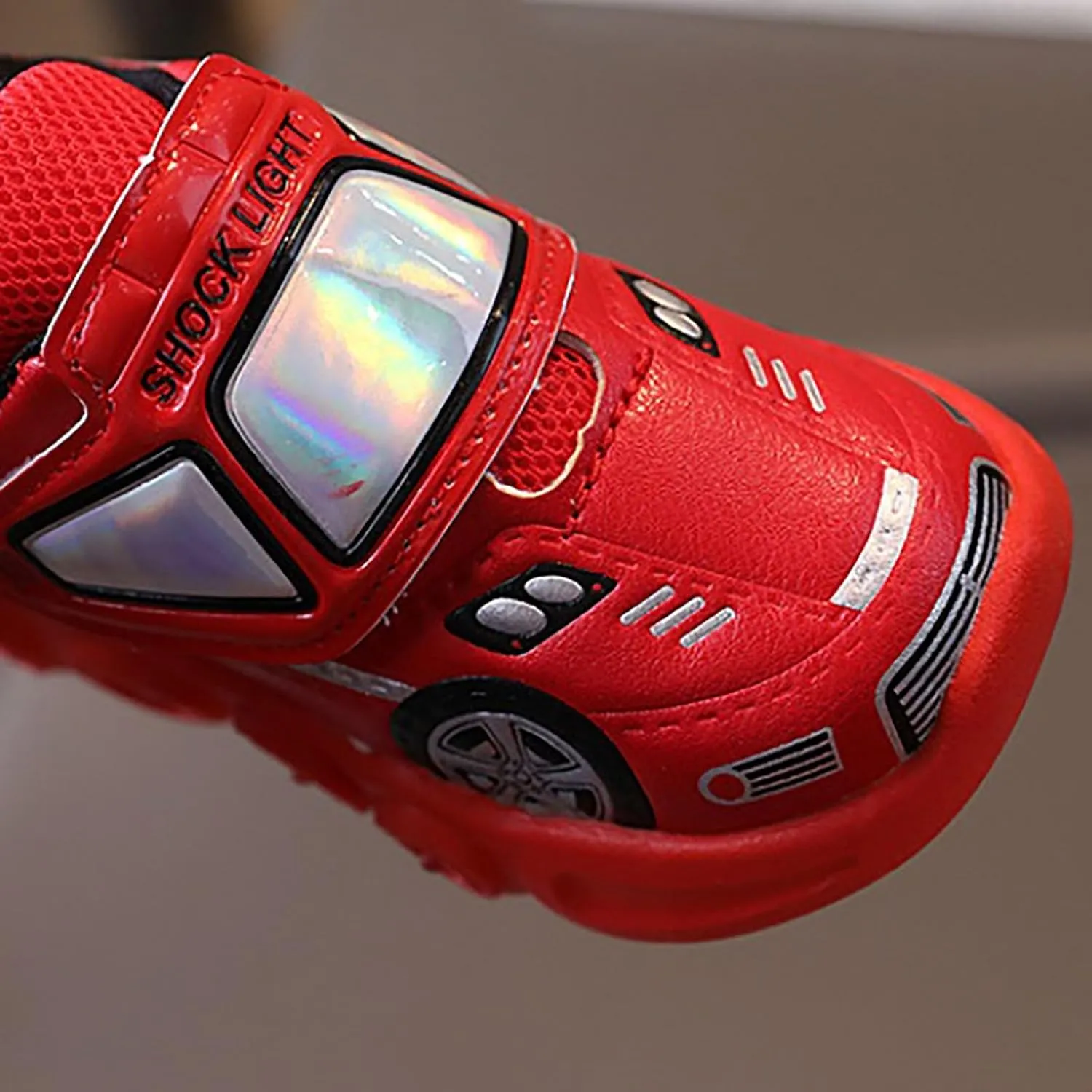 Light Up Toddler Boys Shoes Car Pattern LED Luminous Sport Sneaker, Little Fashion Soft Sole Toddler Athletic Shoe