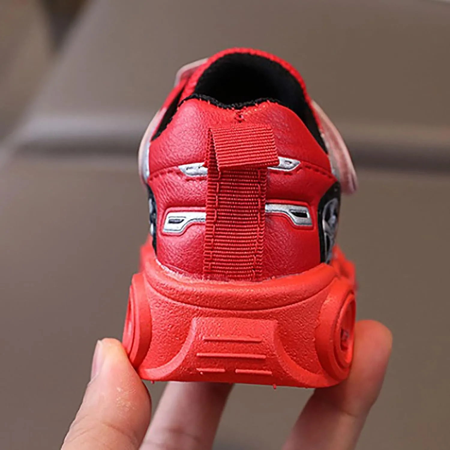 Light Up Toddler Boys Shoes Car Pattern LED Luminous Sport Sneaker, Little Fashion Soft Sole Toddler Athletic Shoe