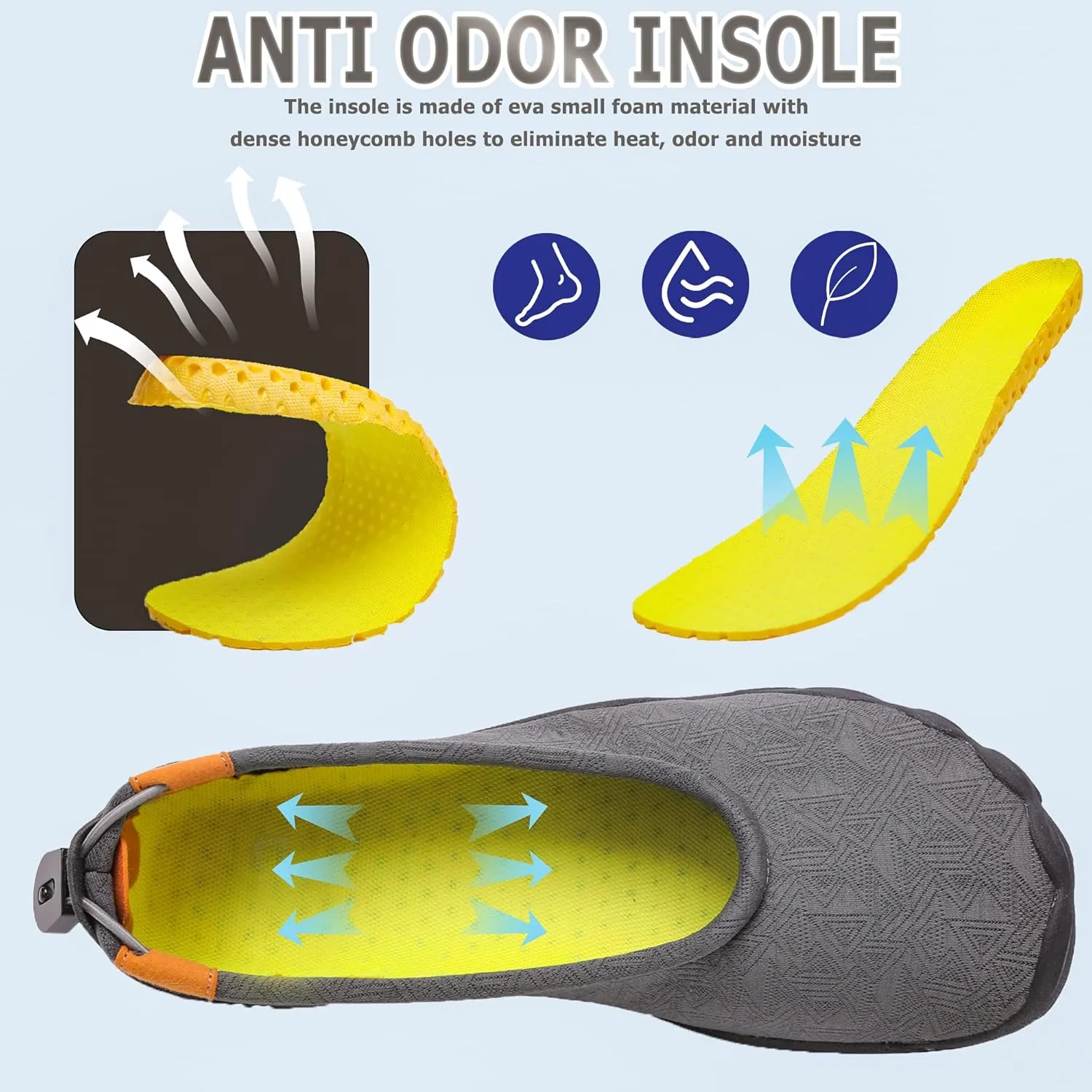 Lightweight Comfortable Water Shoes for Men Women Barefoot Quick Dry Aqua Shoes Outdoor Beach Shoes for Diving Walking Boating Swimming Surfing Yoga