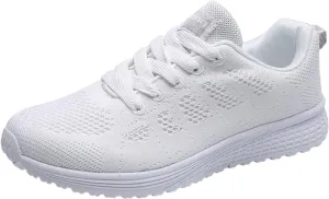 Lightweight Shoes Women Ladies Breathable Mesh Air Cushion Mesh Casual Lightweight Soft Bottom Lace Up Running Shoes
