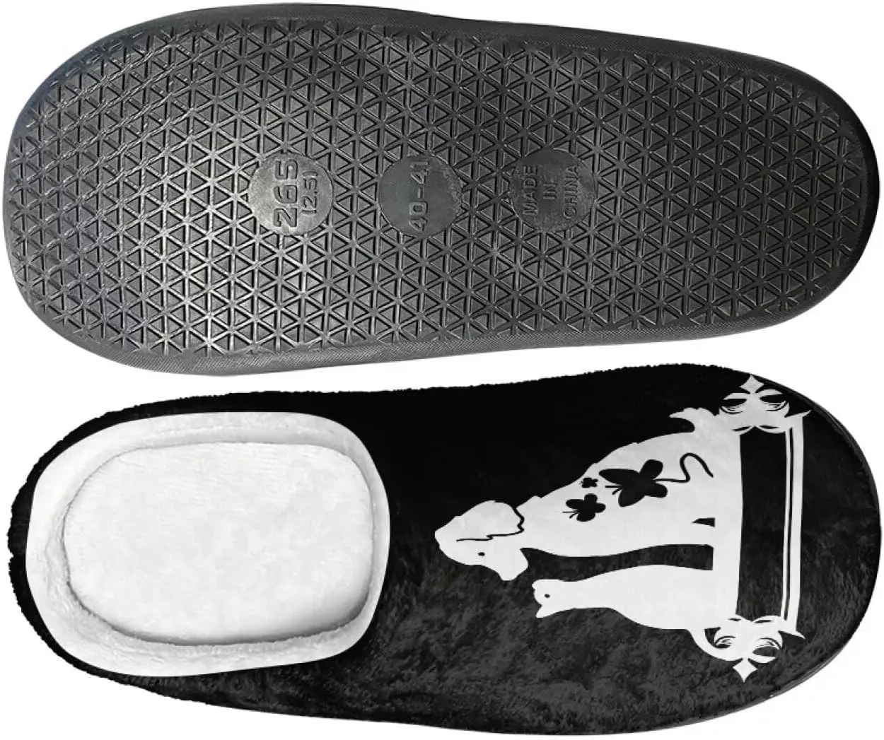 Lotusorchid Dog Print House Shoes Memory Foam House Slipper Cozy Soft Scuff Slipper Slip On Clog Slipper Warm Fluffy Bedroom Slipper for Winter
