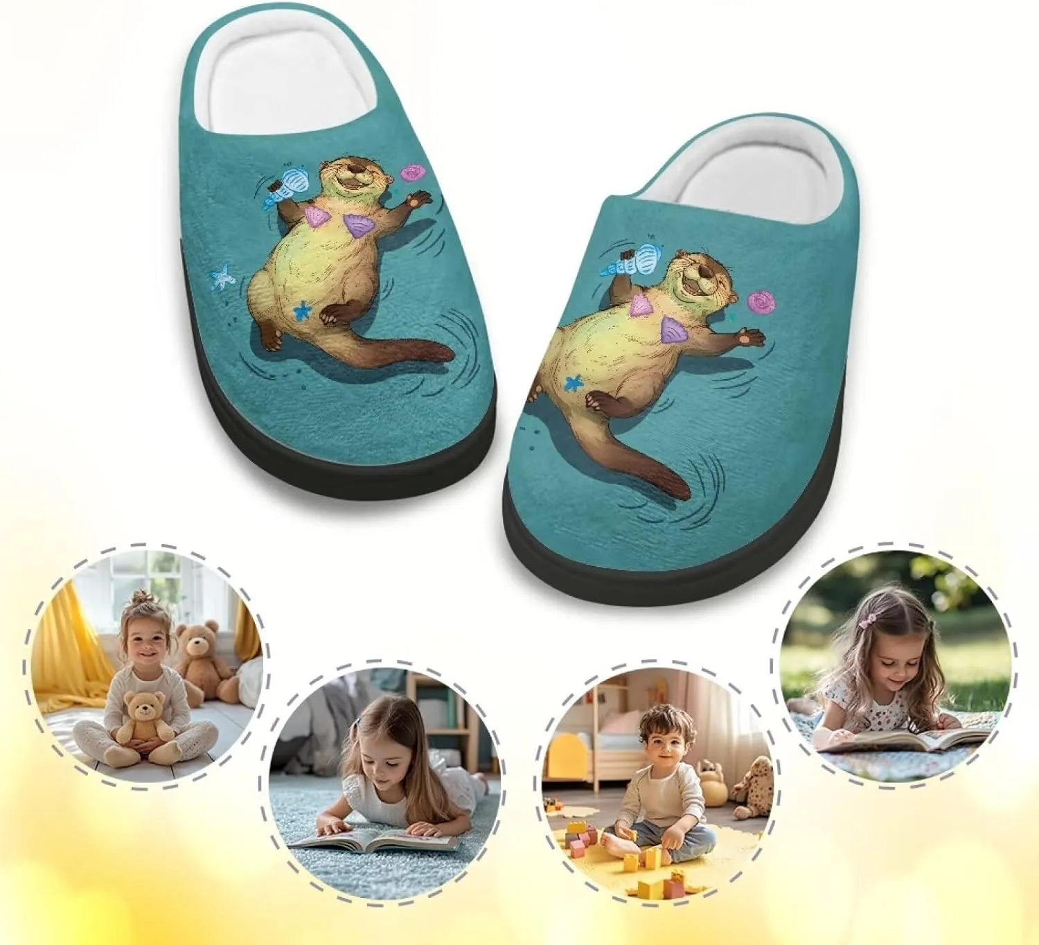 Lotusorchid Kids Slipper for Girls, Boys House Slipper Bedroom Slipper Warm Memory Foam Sleep Slipper Cozy Soft Winter Slipper