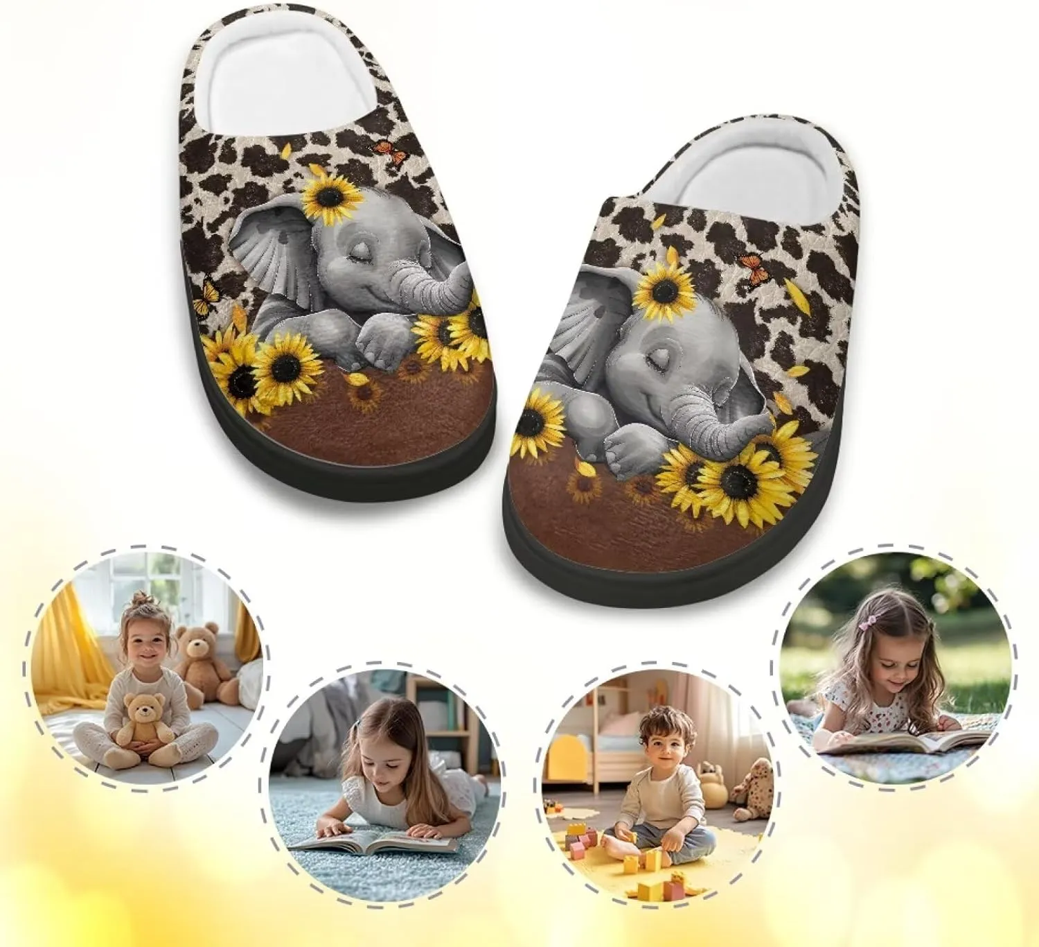 Lotusorchid Sleep Slipper for Kids, Warm Cozy Girls Bedroom Slipper Memory Foam House Slipper for Boys, Non Slip House Shoes Indoor Outdoor