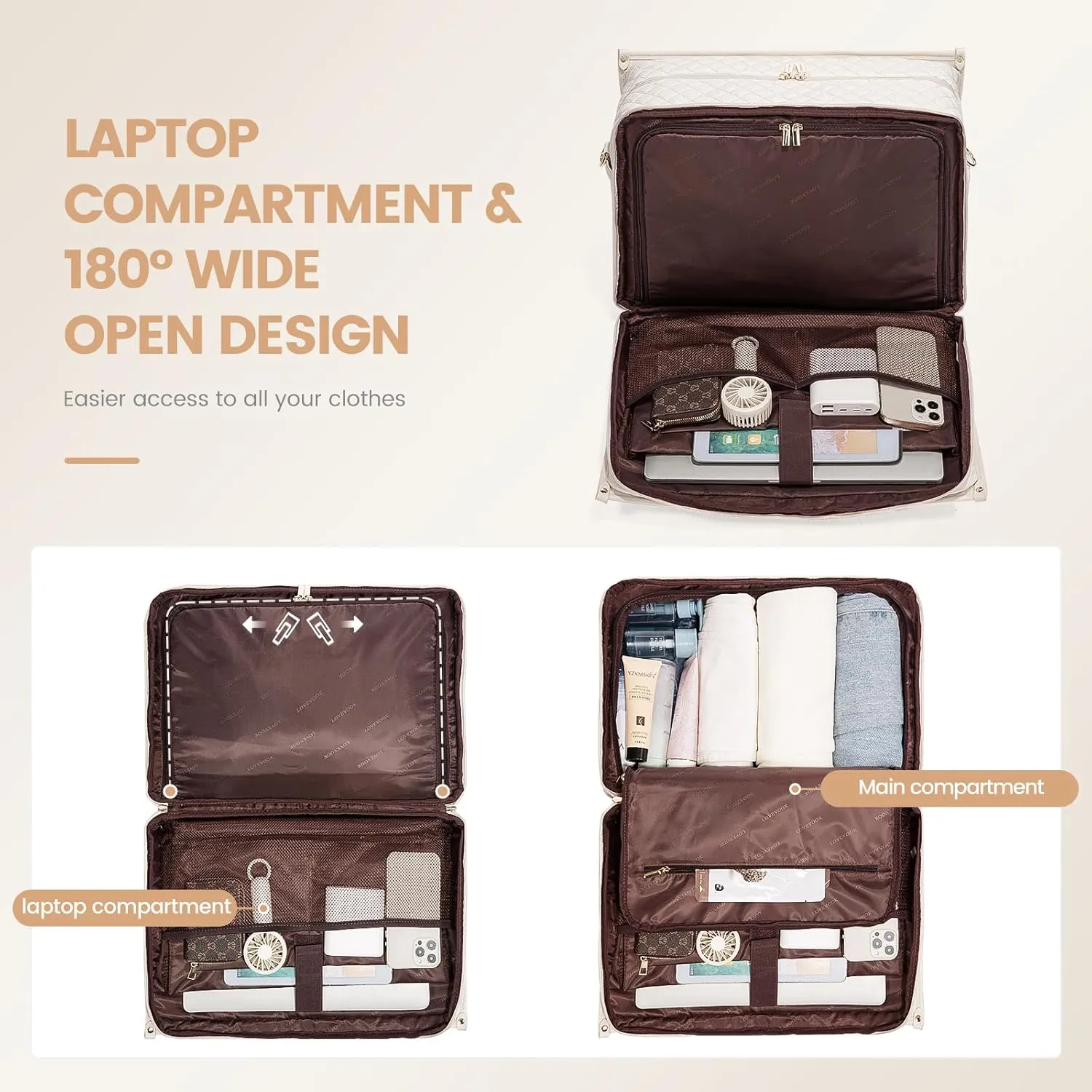 LOVEVOOK Travel Duffle Bag - Weekender & Overnight Bag for Women with Toiletry & Laptop Compartments