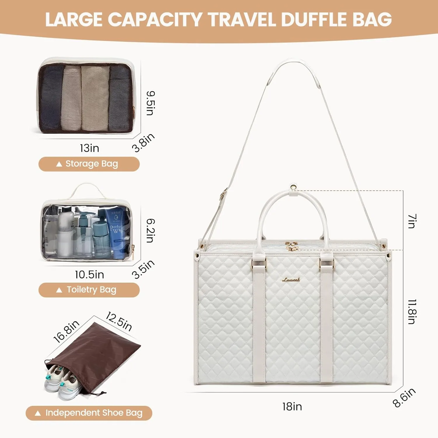 LOVEVOOK Travel Duffle Bag - Weekender & Overnight Bag for Women with Toiletry & Laptop Compartments