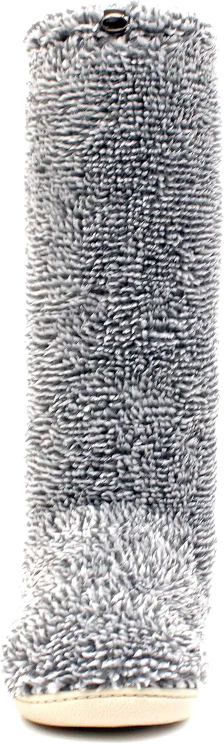 Luckers Women’s Two-Toned Tall Fluffy Slipper Boot