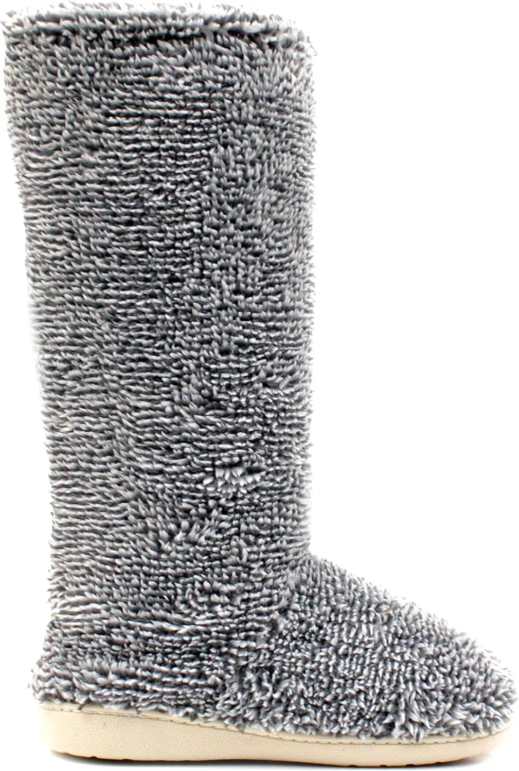 Luckers Women’s Two-Toned Tall Fluffy Slipper Boot