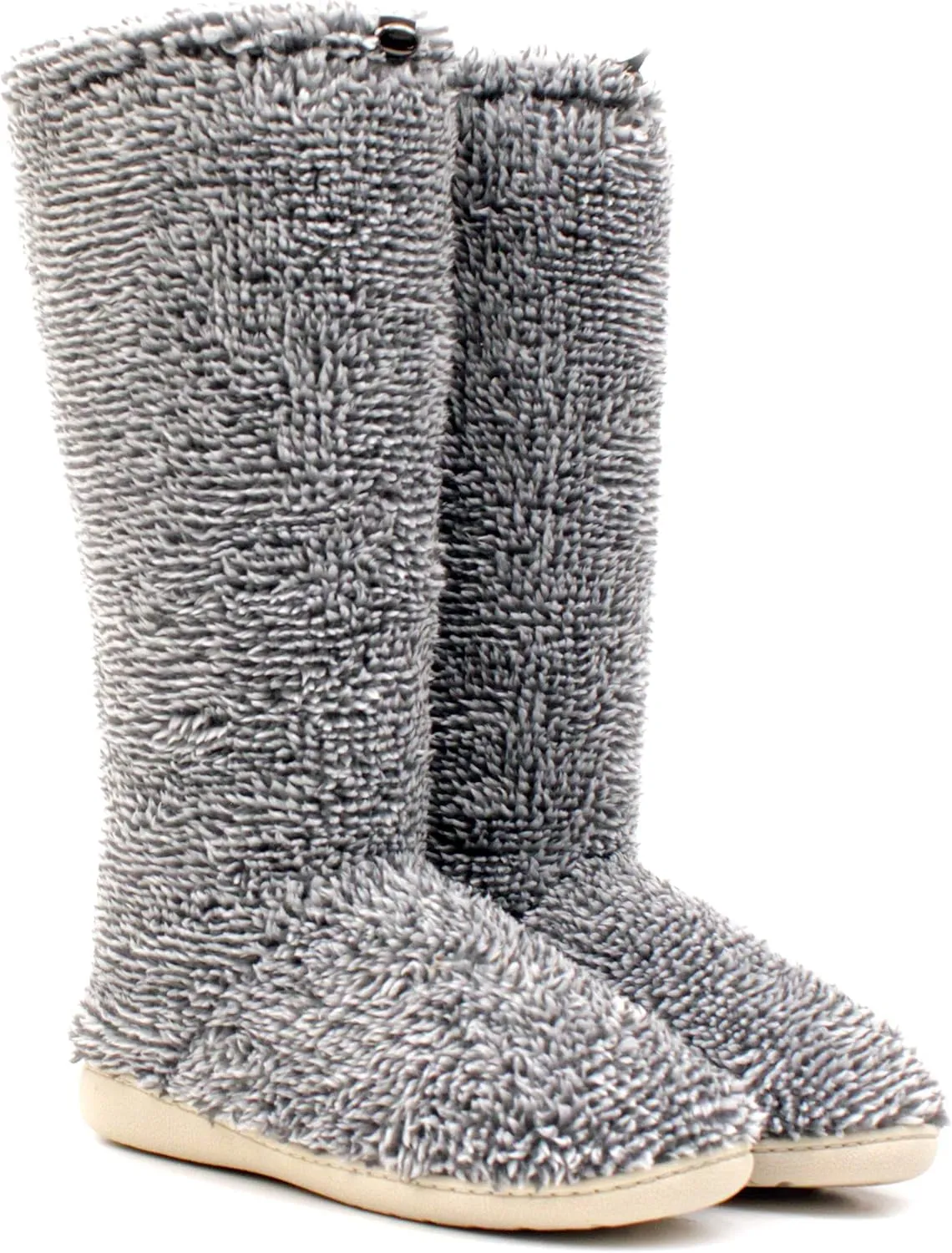 Luckers Women’s Two-Toned Tall Fluffy Slipper Boot