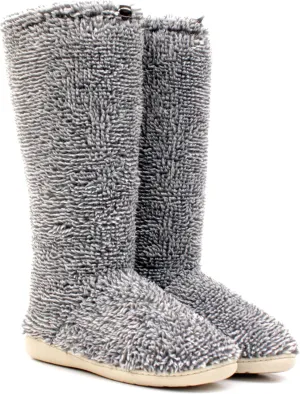 Luckers Women’s Two-Toned Tall Fluffy Slipper Boot