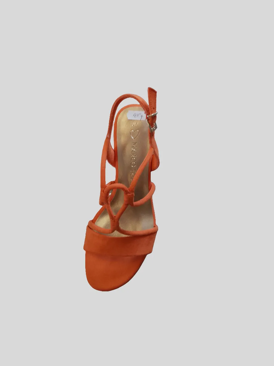 Marco Tozzi Orange Block Heeled Sandal