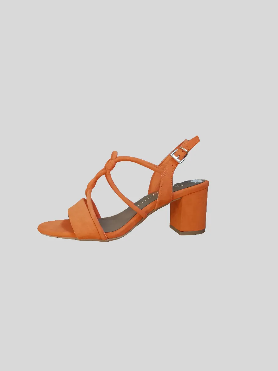 Marco Tozzi Orange Block Heeled Sandal