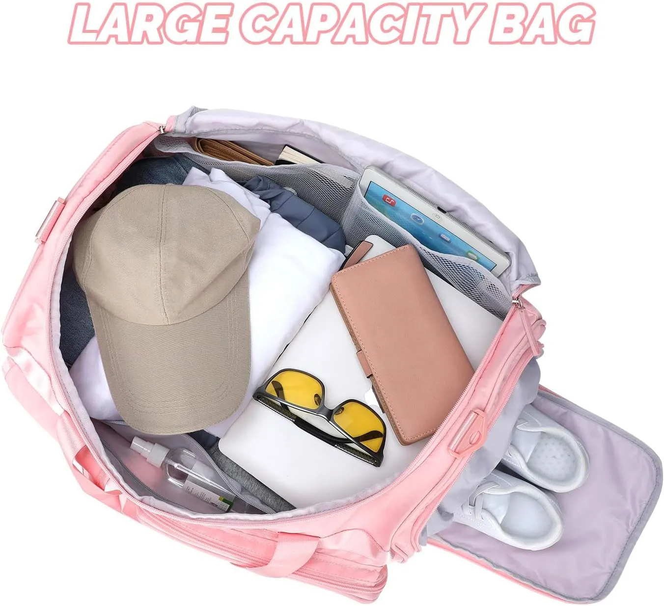 MAXTOP Travel Duffle Bag for Women Carry On Tote Weekender Overnight Bag Large Capacity Duffel Bag With Shoe Compartment,Gym Tote Bag with Dry and Wet Separation
