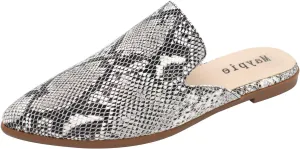 Maypie Womens Flat Mules Closed Pointed Toe Slip On Loafer Slides Backless Shoes