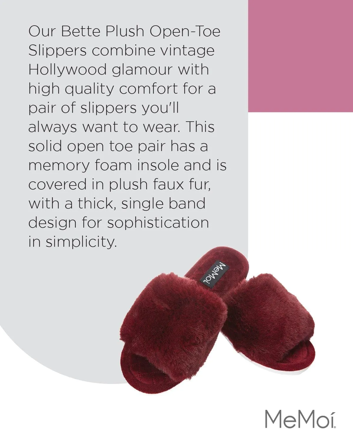 MeMoi The Bette Plush Open-Toe Slipper