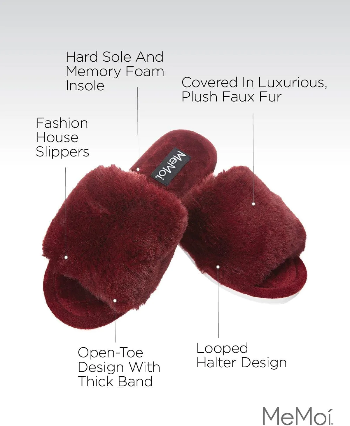 MeMoi The Bette Plush Open-Toe Slipper