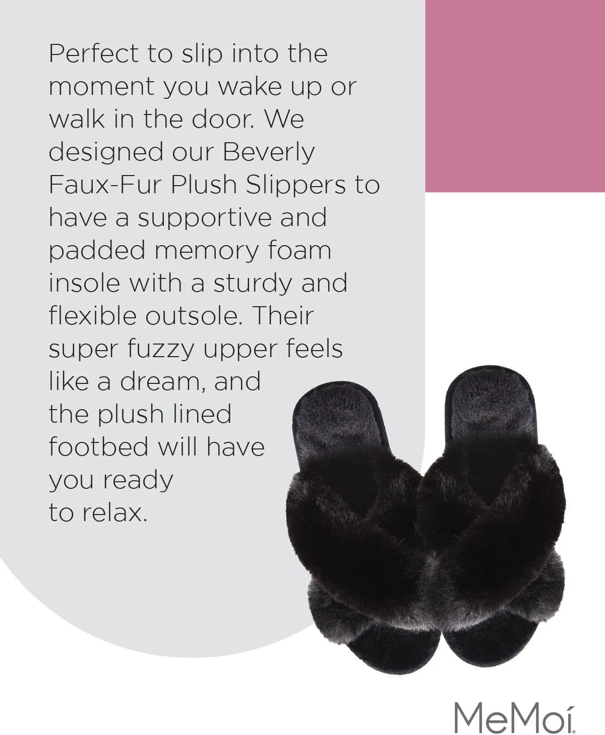 MeMoi Women's Beverly Faux Fur Memory Foam Plush Slipper
