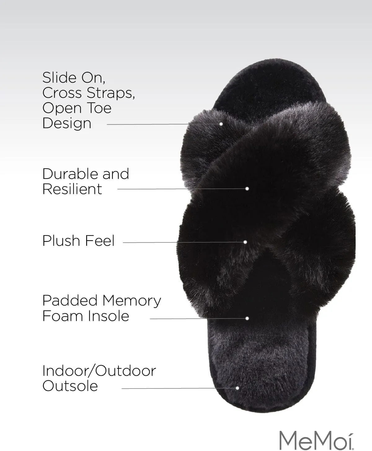 MeMoi Women's Beverly Faux Fur Memory Foam Plush Slipper