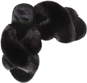 MeMoi Women's Beverly Faux Fur Memory Foam Plush Slipper