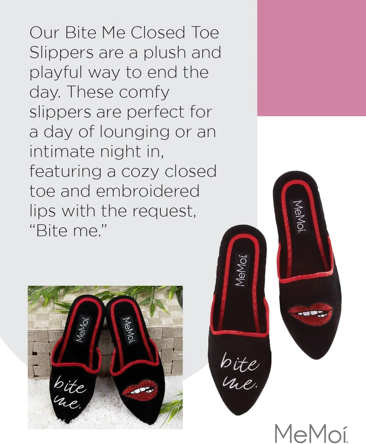 MeMoi Women's Bite Me Closed Toe Slippers