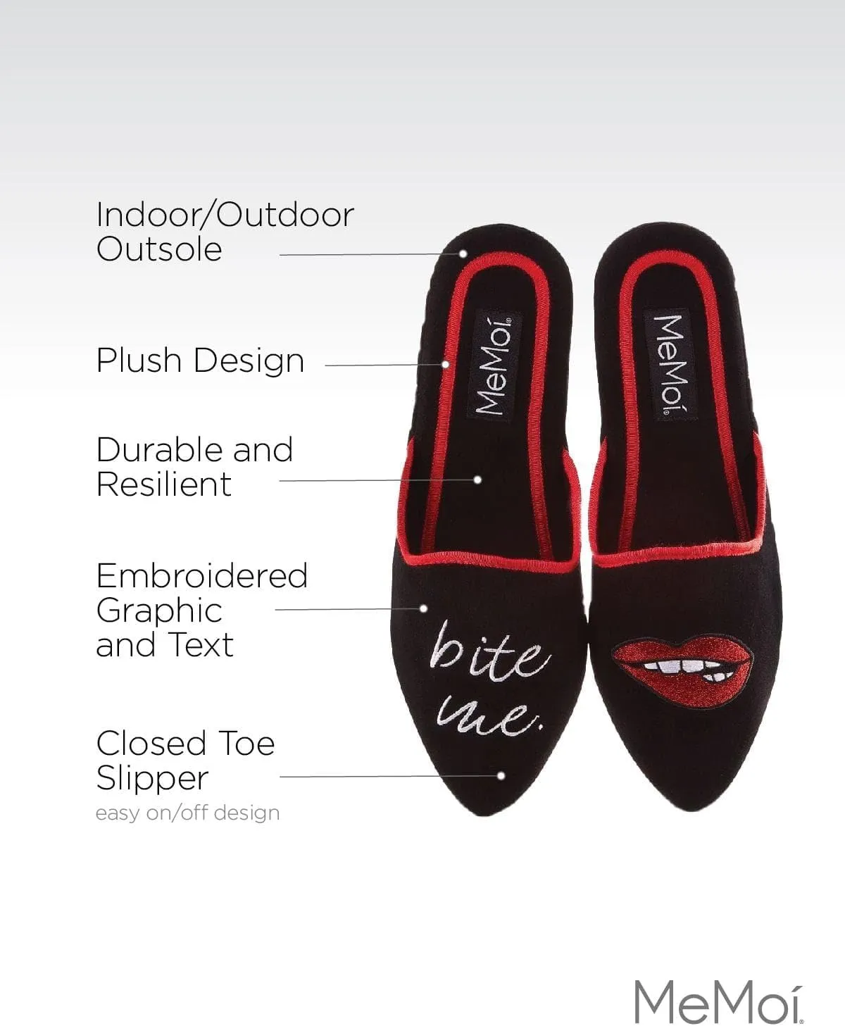 MeMoi Women's Bite Me Closed Toe Slippers