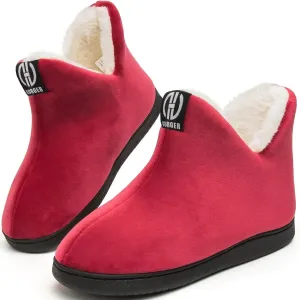 Men Women Slipper Boots Warm Fur Lined Memory Foam Winter House Bootie Slippers