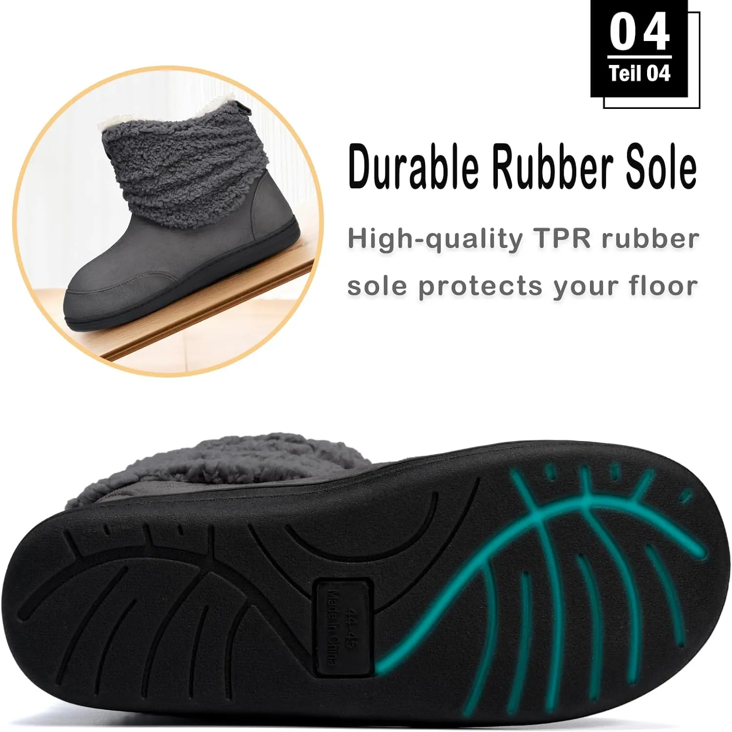 Men Women Slipper Boots Winter Indoor Outdoor Bootie Slippers Plush Fleece Memory Foam House Shoes