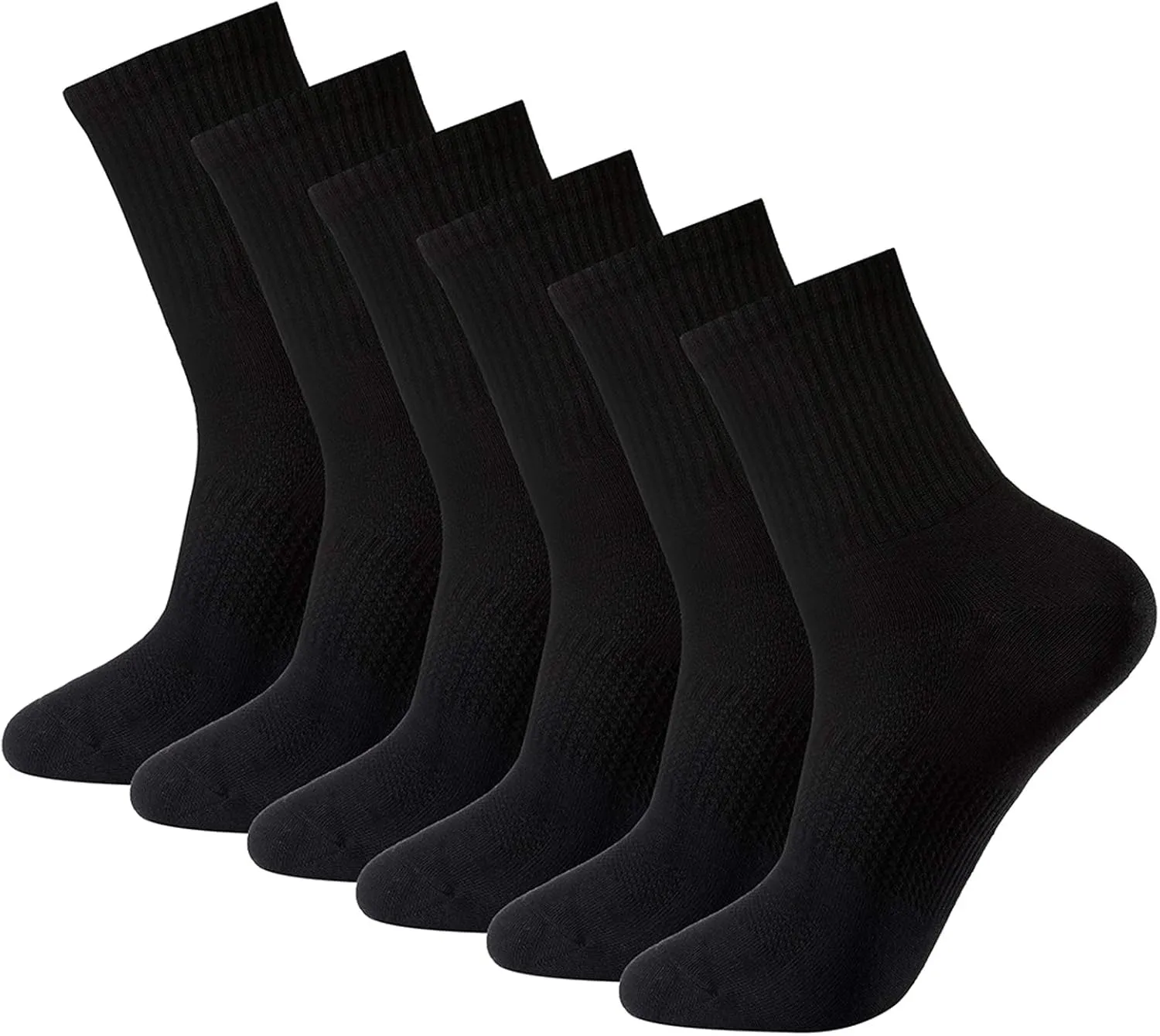 Men's Anti Sweat Odor Resistant Quick Dry Sports Quarter Crew Low Cut Cotton Hiking Running Socks