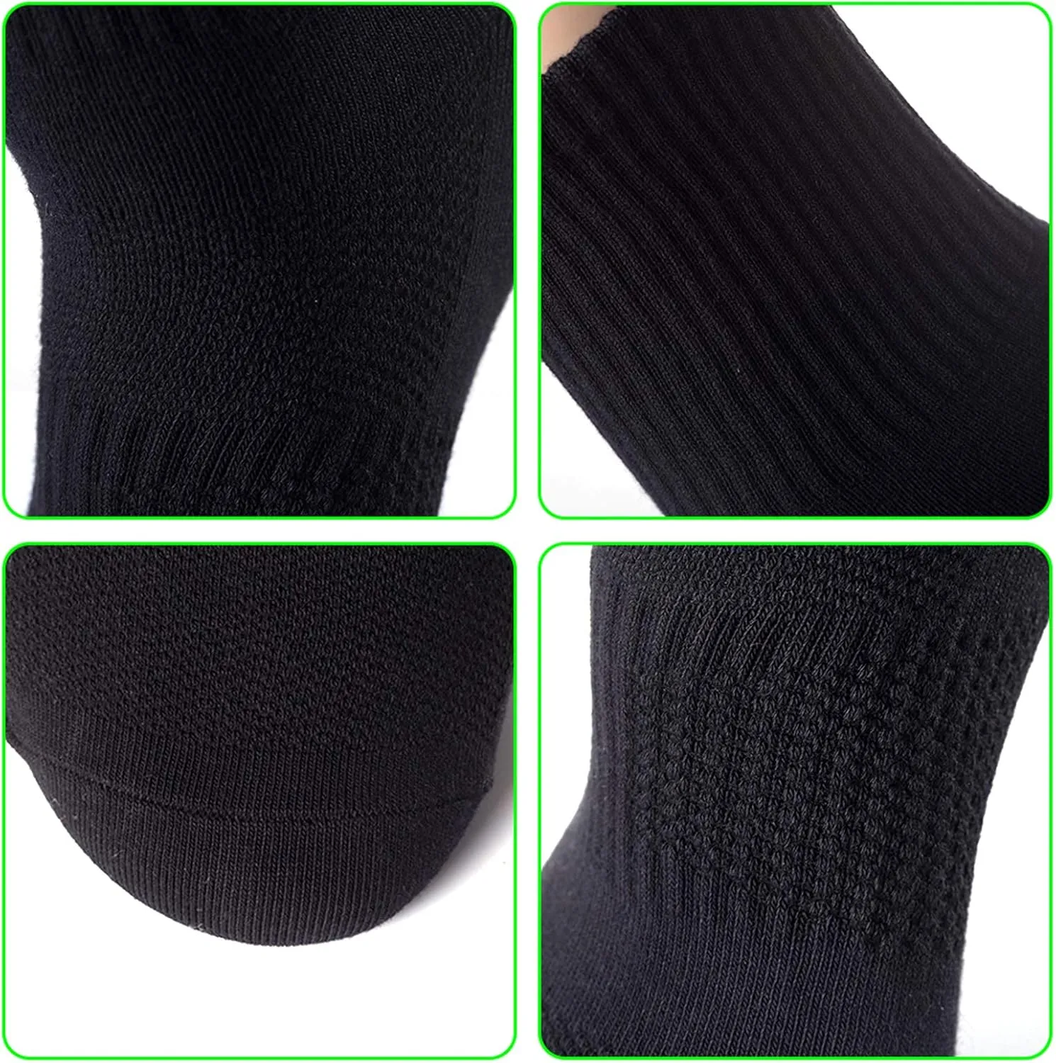 Men's Anti Sweat Odor Resistant Quick Dry Sports Quarter Crew Low Cut Cotton Hiking Running Socks