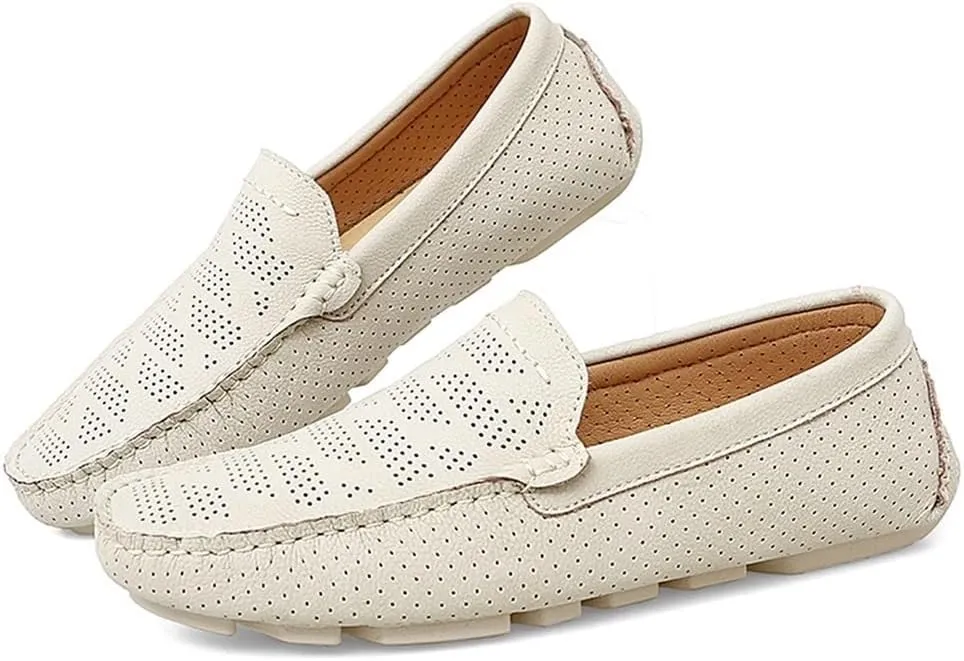 Mens Breathable Moccasin Loafers Slip On Lightweight Flexible Comfortable Prom Casual Walking Shoes