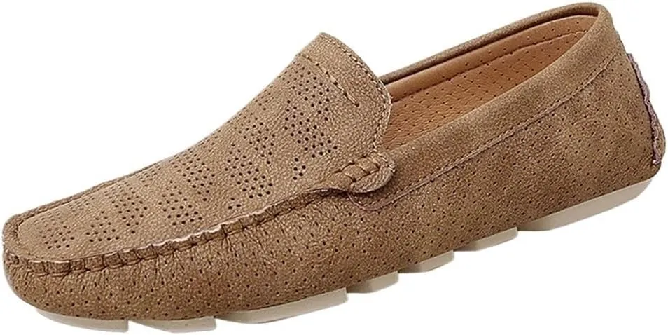 Mens Breathable Moccasin Loafers Slip On Lightweight Flexible Comfortable Prom Casual Walking Shoes