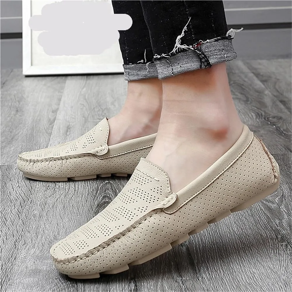 Mens Breathable Moccasin Loafers Slip On Lightweight Flexible Comfortable Prom Casual Walking Shoes