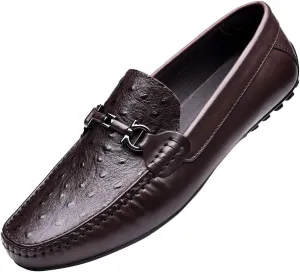 Mens Casual Comfortable Genuine Leather Lightweight Driving Moccasins Classic Fashion Penny Loafer Slip On Breathable Driving Loafer