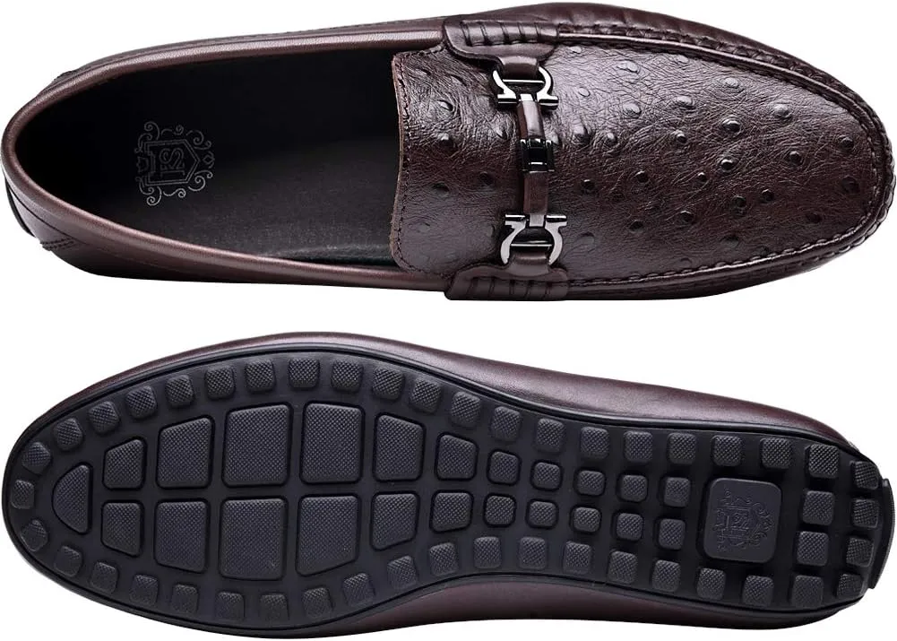 Mens Casual Comfortable Genuine Leather Lightweight Driving Moccasins Classic Fashion Penny Loafer Slip On Breathable Driving Loafer
