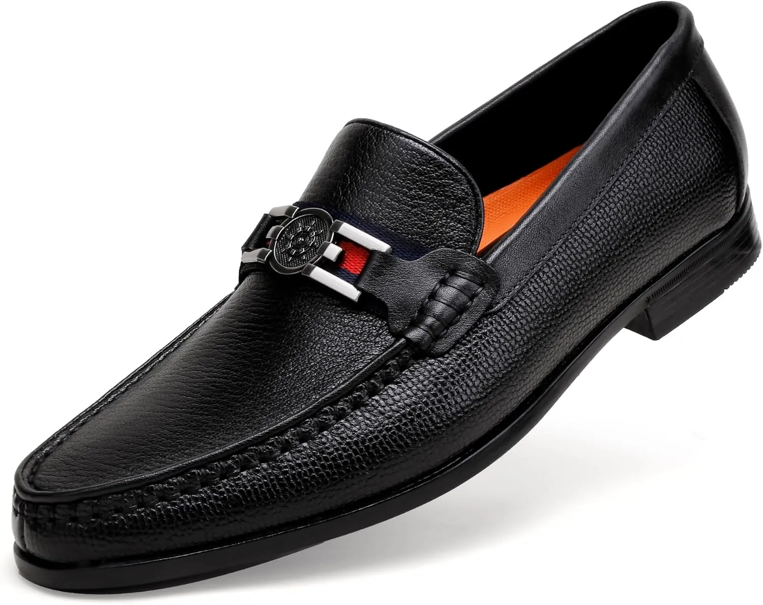Men's Causal Dress Loafers, Classic Leather Buckle Slip-on Penny Loafer Business Dress Shoes Party Loafers for Mens