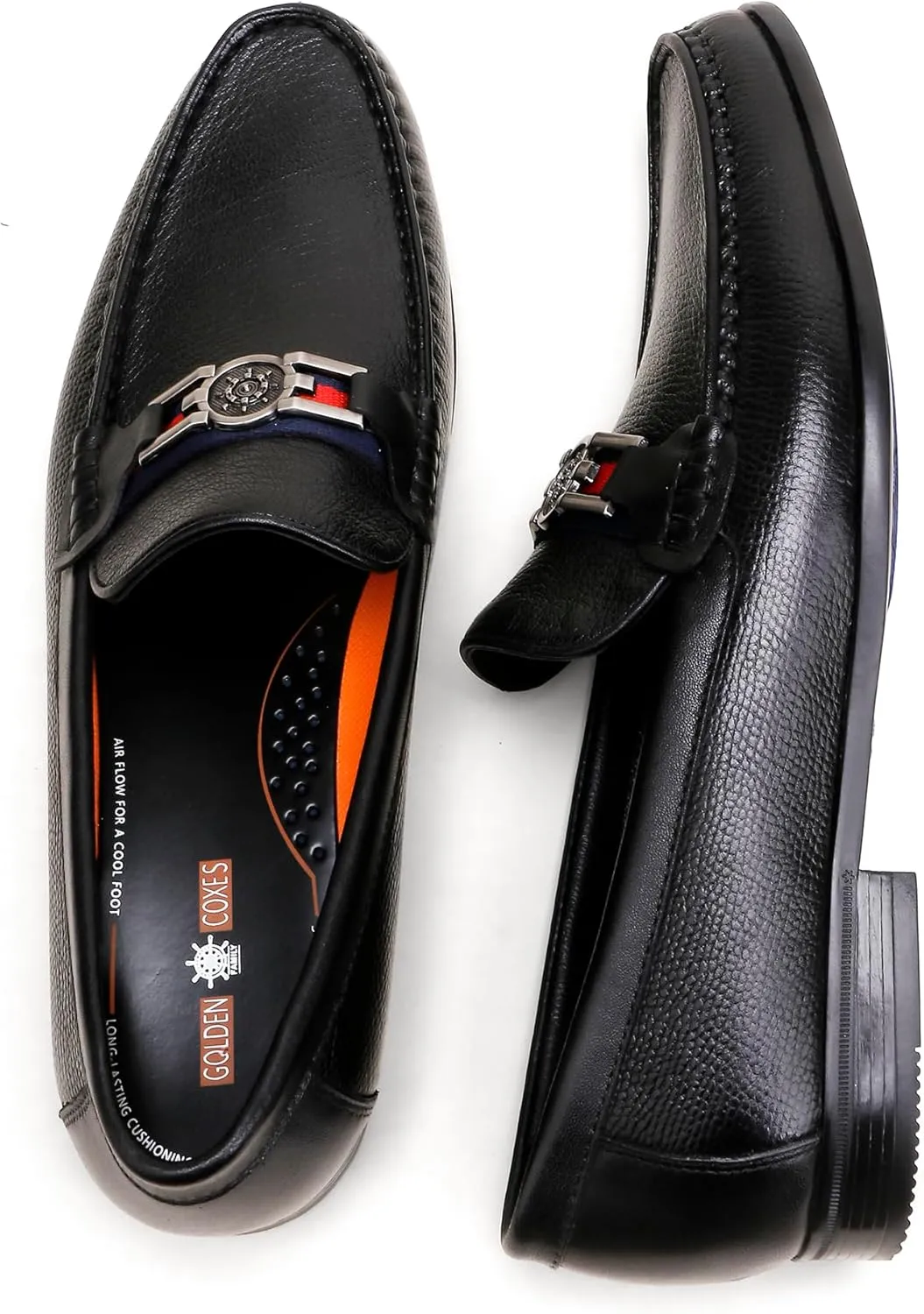 Men's Causal Dress Loafers, Classic Leather Buckle Slip-on Penny Loafer Business Dress Shoes Party Loafers for Mens
